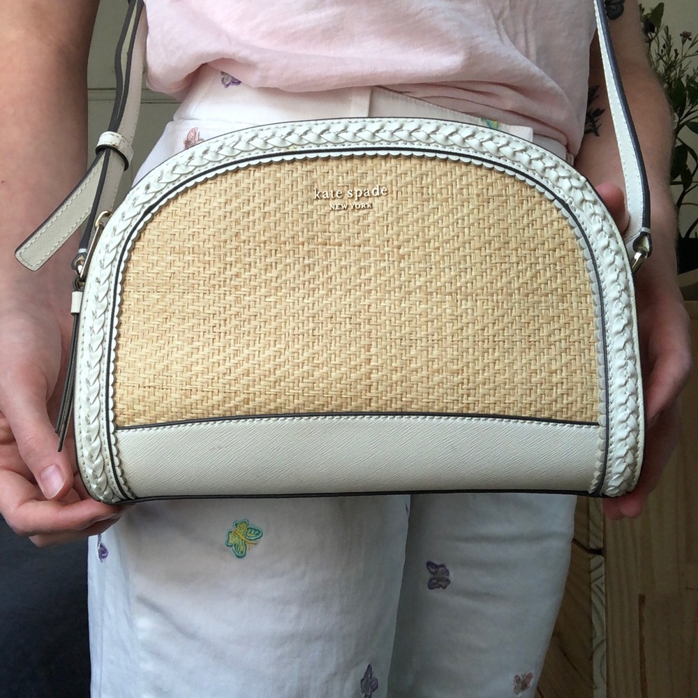 Like New Kate Spade Reilly Straw Crossbody Bag